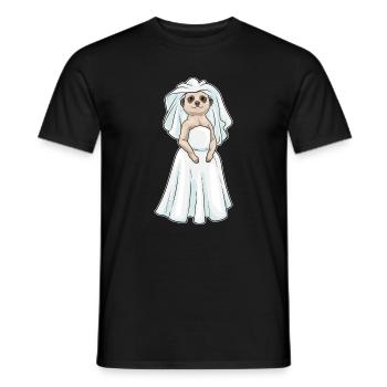 Meerkat Bridal Veil Wedding - Men's T-Shirt - black - Front - AI Model Male 178 light (178cm)