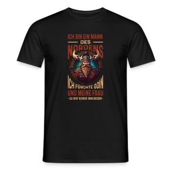 Ich Bin Ein Mann Des Nordens Wikinger - Männer T-Shirt - Schwarz - Vorne - AI Model Male 178 light (178cm)