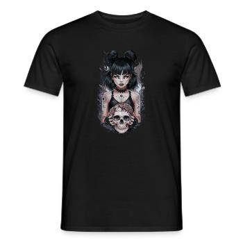 Gothik Girl für Gothik Fans - Männer T-Shirt - Schwarz - Vorne - AI Model Male 178 light (178cm)