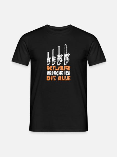 Kettensäge Holzfäller Förster Waldarbeit - Männer T-Shirt - Schwarz