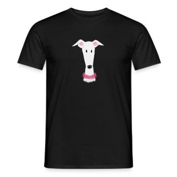 Lévrier à collier - T-shirt homme - noir - Devant - AI Model Male 178 light (178cm)