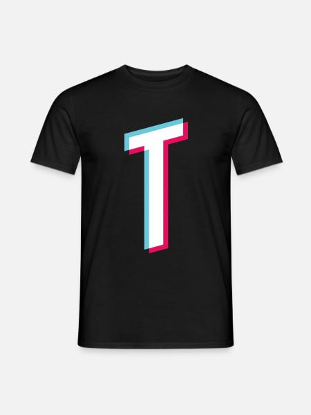 T - letter T - Men's T-Shirt - black