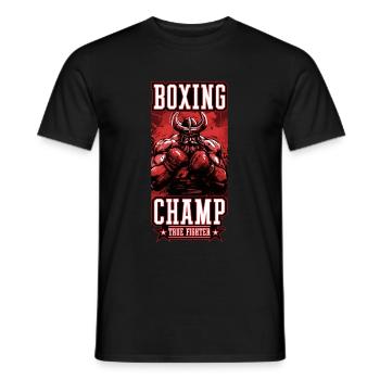 Wikinger Boxer Kämpfer Odin Boxing Champ - Männer T-Shirt - Schwarz - Vorne - AI Model Male 178 light (178cm)