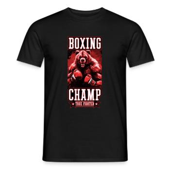 Grizzly Bär Boxer Kämpfer Boxing Champ - Männer T-Shirt - Schwarz - Vorne - AI Model Male 178 light (178cm)