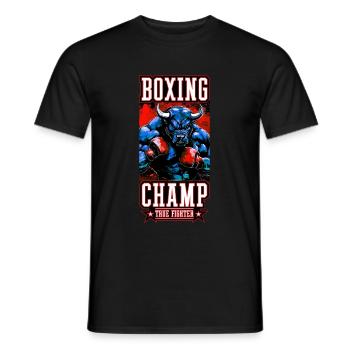 Stier Bulle Boxer Kämpfer Boxing Champ - Männer T-Shirt - Schwarz - Vorne - AI Model Male 178 light (178cm)