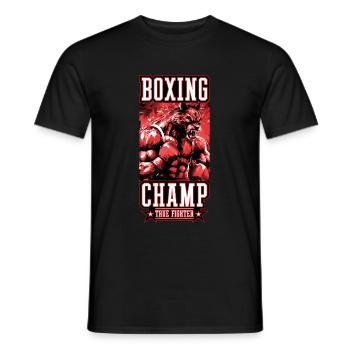 Wolf Boxer Kämpfer Boxing Champ - Männer T-Shirt - Schwarz - Vorne - AI Model Male 178 light (178cm)