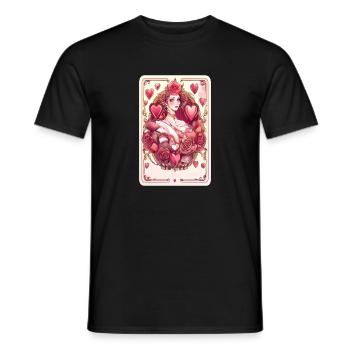 Herz Dame Karte Valentinstag T-Shirt - Männer T-Shirt - Schwarz - Vorne - AI Model Male 178 light (178cm)