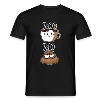 Caca de café le matin - T-shirt homme - noir - Devant - AI Model Male 178 light (178cm)