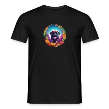 Mops in verschiedenen Farben - Männer T-Shirt - Schwarz - Vorne - AI Model Male 178 light (178cm)