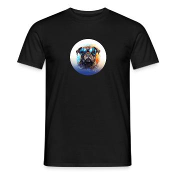 Carlin avec lunettes de soleil - T-shirt homme - noir - Devant - AI Model Male 178 light (178cm)