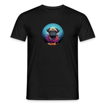 Pug Splashes of Paint - Men's T-Shirt - black - Front - AI Model Male 178 light (178cm)