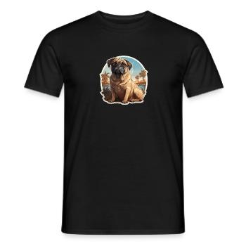 Mops Hawaii Vintage - Männer T-Shirt - Schwarz - Vorne - AI Model Male 178 light (178cm)