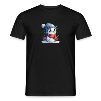 Schneemann für Kinder - Männer T-Shirt - Schwarz - Vorne - AI Model Male 178 light (178cm)