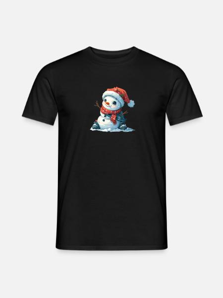 Schneemann für Kinder - Männer T-Shirt - Schwarz