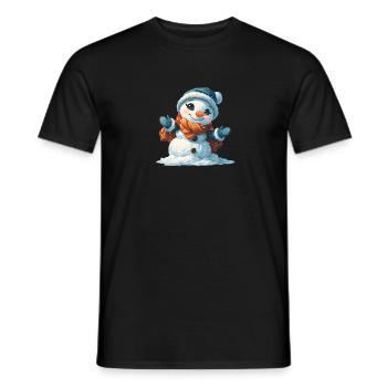 Schneemann für Kinder - Männer T-Shirt - Schwarz - Vorne - AI Model Male 178 light (178cm)