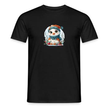Bonhomme de neige pour enfants en forme de poussin - T-shirt homme - noir - Devant - AI Model Male 178 light (178cm)