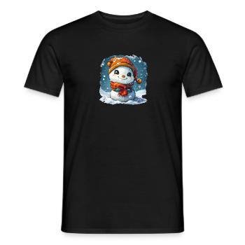Schneemann für Kinder - Männer T-Shirt - Schwarz - Vorne - AI Model Male 178 light (178cm)