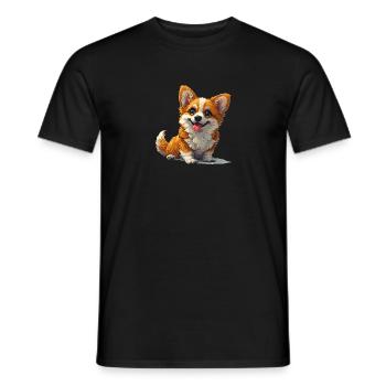 Mignon petit chien - T-shirt homme - noir - Devant - AI Model Male 178 light (178cm)