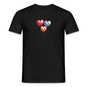 Ballon Herzen auch für Kinder und Geburtstage - Männer T-Shirt - Schwarz - Vorne - AI Model Male 178 light (178cm)