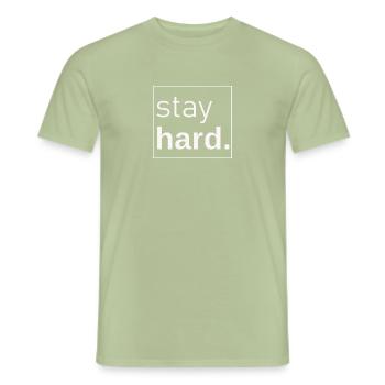 stay hard! - Männer T-Shirt - Sage - Vorne - AI Model Male 178 light (178cm)