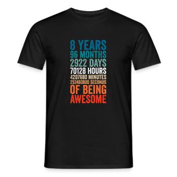 8th anniversary gift, 8th wedding anniversary gift - T-shirt homme - noir - Devant - AI Model Male 178 light (178cm)