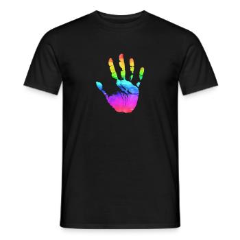 Hand Rainbow - Men's T-Shirt - black - Front - AI Model Male 178 light (178cm)