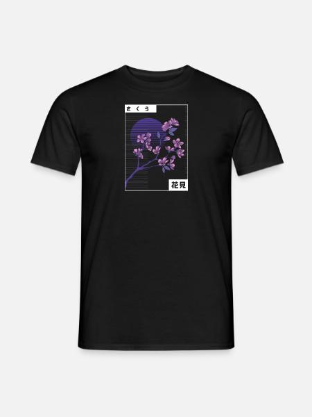 Cherry Blossom Japan Aesthetic Japanese - Männer T-Shirt - Schwarz