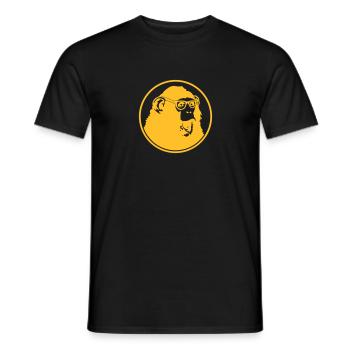 Nerdy Ape with Glasses - Männer T-Shirt - Schwarz - Vorne - AI Model Male 178 light (178cm)