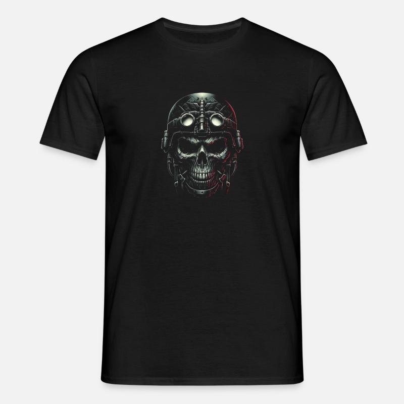 Pilotenschädel Pilot - Männer T-Shirt - Schwarz