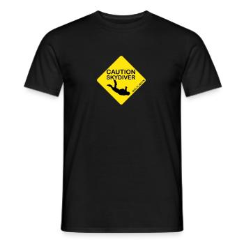 Caution Skydiver...der ultimative Sticker!😊 - Männer T-Shirt - Schwarz - Vorne - AI Model Male 178 light (178cm)