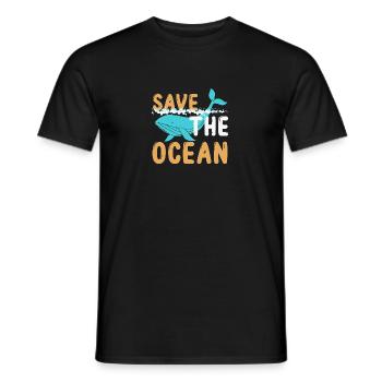 Rettet das Meer, Rettet den Ocean, Wal Wasser - Männer T-Shirt - Schwarz - Vorne - AI Model Male 178 light (178cm)