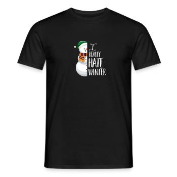 I hate winter, I hate snow and cold - Men's T-Shirt - black - Front - AI Model Male 178 light (178cm)