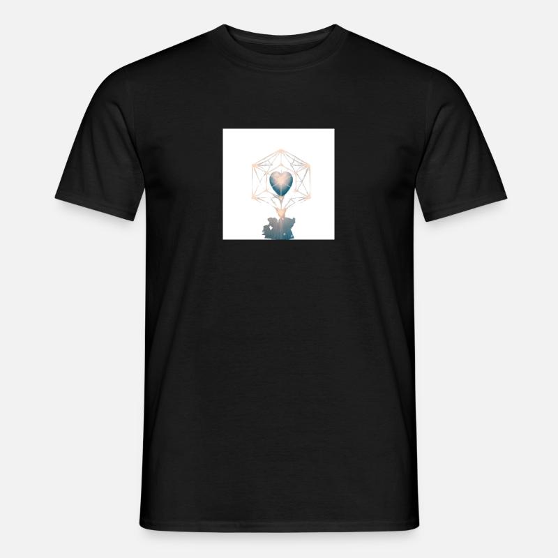 Thetraeder Herz - Männer T-Shirt - Schwarz