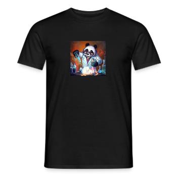 Panda de la science folle - T-shirt homme - noir - Devant - AI Model Male 178 light (178cm)