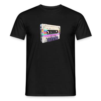 Musikkassette aus den 80ern: 3D - Männer T-Shirt - Schwarz - Vorne - AI Model Male 178 light (178cm)