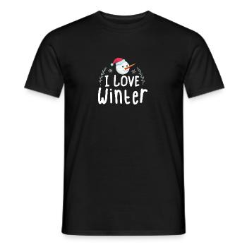 J’aime l’hiver, la neige, le froid et le bonhomme de neige - T-shirt homme - noir - Devant - AI Model Male 178 light (178cm)