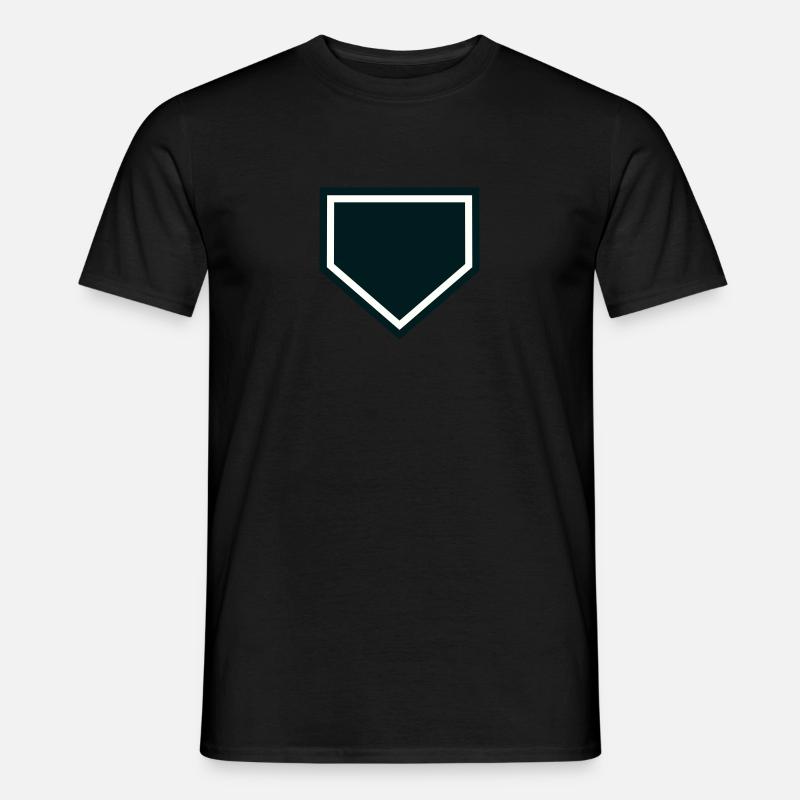 Homeplate FillBordered - Männer T-Shirt - Schwarz