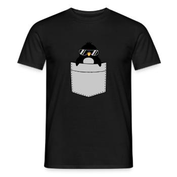 Penguin Shirt Chest Pocket - Men's T-Shirt - black - Front - AI Model Male 178 light (178cm)