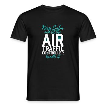 Air Traffic Controller Airport Tower - Men's T-Shirt - black - Front - AI Model Male 178 light (178cm)
