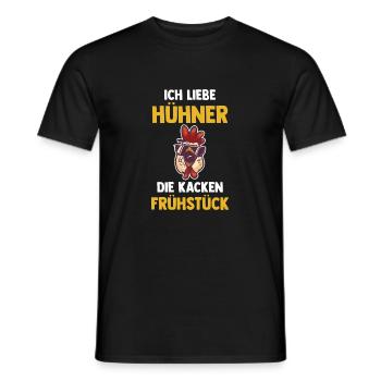 Ich Liebe Hühner Die Kacken Frühstück - Männer T-Shirt - Schwarz - Vorne - AI Model Male 178 light (178cm)