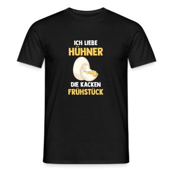 Ich Liebe Hühner Die Kacken Frühstück - Männer T-Shirt - Schwarz - Vorne - AI Model Male 178 light (178cm)