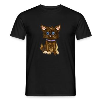 Chat qui a l’air bien, avec ses beaux yeux. - T-shirt homme - noir - Devant - AI Model Male 178 light (178cm)
