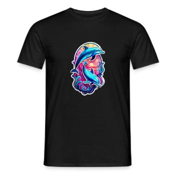 Delfin & Ozean - Männer T-Shirt - Schwarz - Vorne - AI Model Male 178 light (178cm)