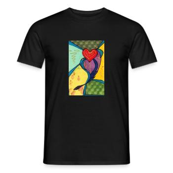 Heart - Men's T-Shirt - black - Front - AI Model Male 178 light (178cm)