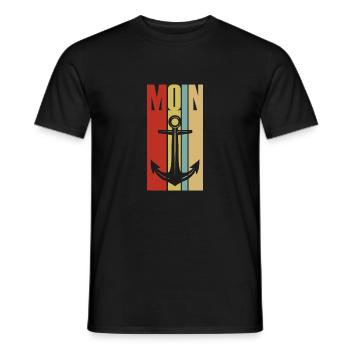 Moin - Guten Morgen - Nordsee - Ostsee - Anker - Männer T-Shirt - Schwarz - Vorne - AI Model Male 178 light (178cm)