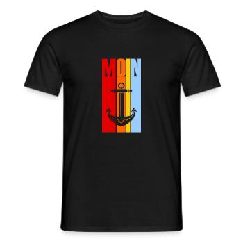 Moin - Guten Morgen - Nordsee - Ostsee - Anker - Männer T-Shirt - Schwarz - Vorne - AI Model Male 178 light (178cm)