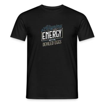 Meine Energie mit dem Humor der teuflischen Eier in Einklang bringen - Männer T-Shirt - Schwarz - Vorne - AI Model Male 178 light (178cm)
