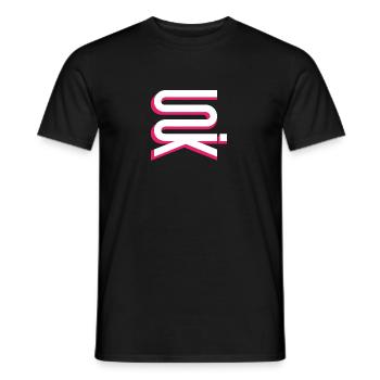 UNIK high vertical whitepink - Men's T-Shirt - black - Front - AI Model Male 178 light (178cm)