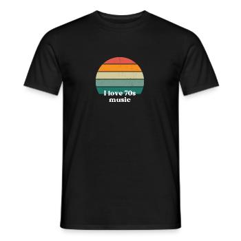 J’adore la musique des années 70 - T-shirt homme - noir - Devant - AI Model Male 178 light (178cm)