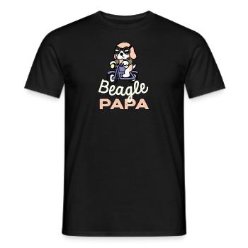 Beagle Papa Biker Hund Papa Geschenk Retro - Männer T-Shirt - Schwarz - Vorne - AI Model Male 178 light (178cm)